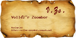 Vollár Zsombor névjegykártya